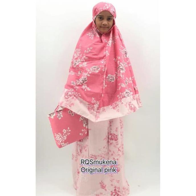 Mukena anak katun Jepang pink RH