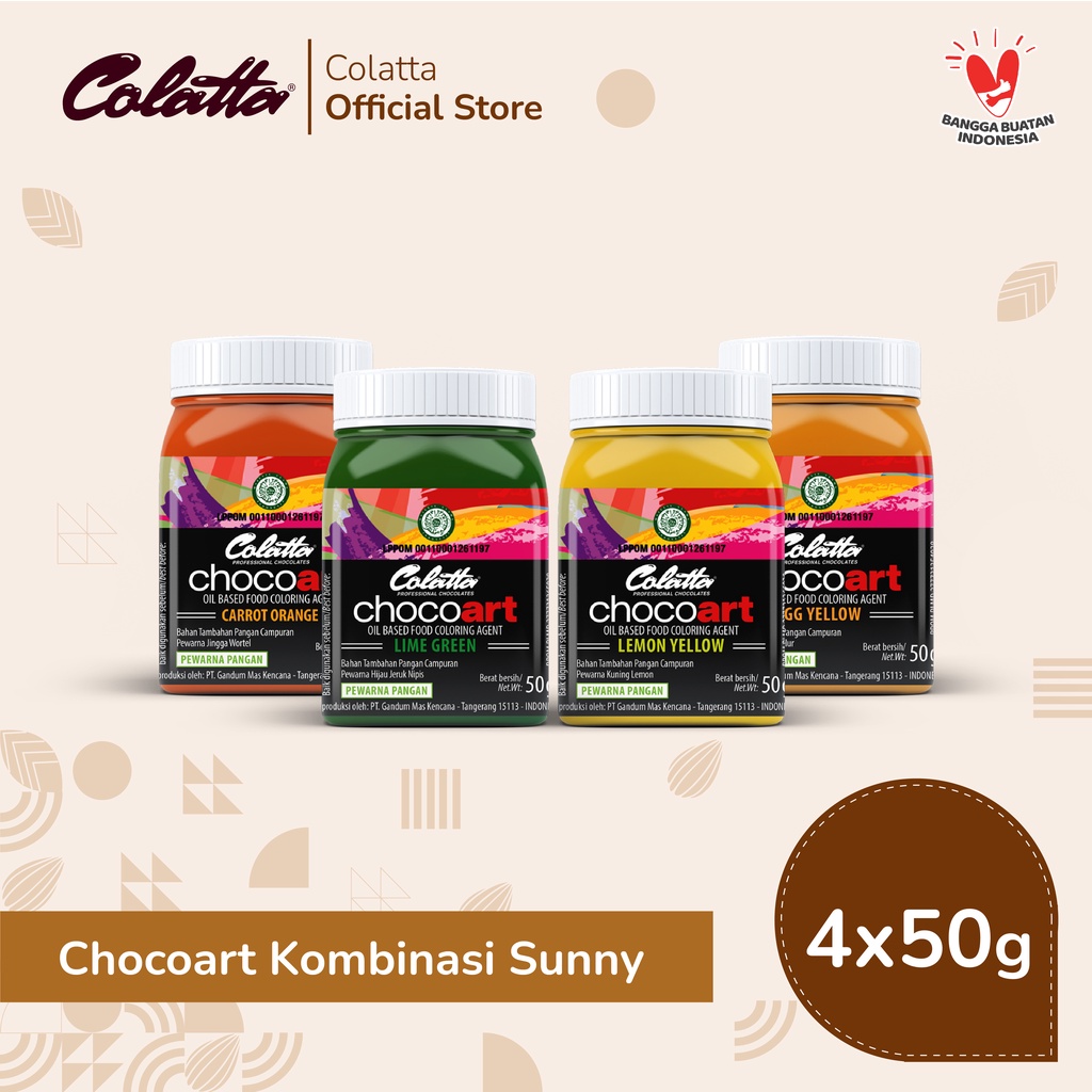 

Colatta Chocoart Kombinasi Sunny - Pewarna Makanan 4 X 50g