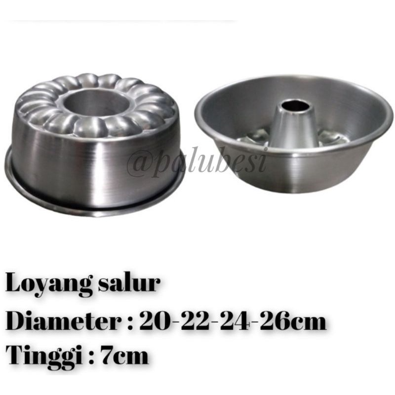Loyang marmer / loyang puding salur polos press