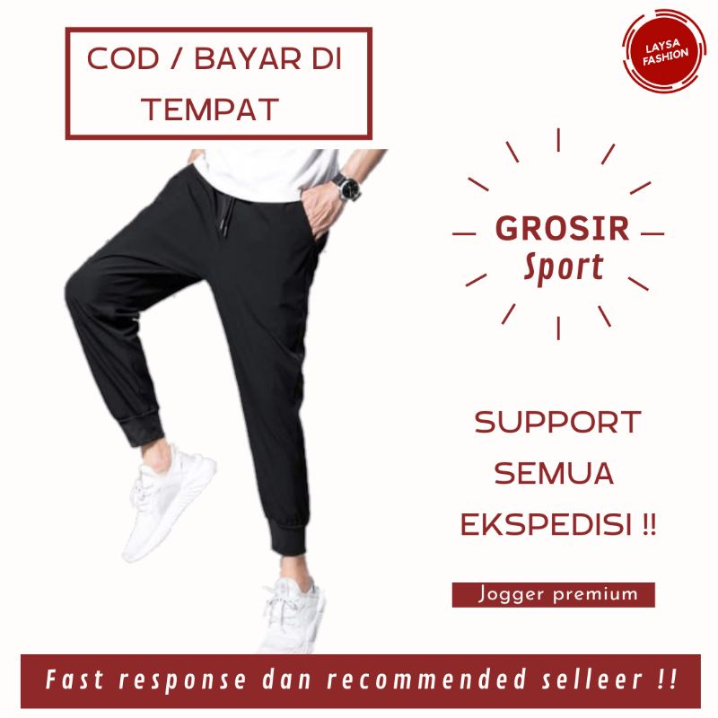 BISA COD Jogger Joger Polos Tanpa Logo Training Pria Wanita Pants Training Celana Olahraga Pria Wanita Joger Celana Olahraga Polos Hitam Dewasa Wanita Pria Celana Panjang Olahraga Polos Running Gym Gowes Badminton Training Running Dewasa Polos Hitam Murah