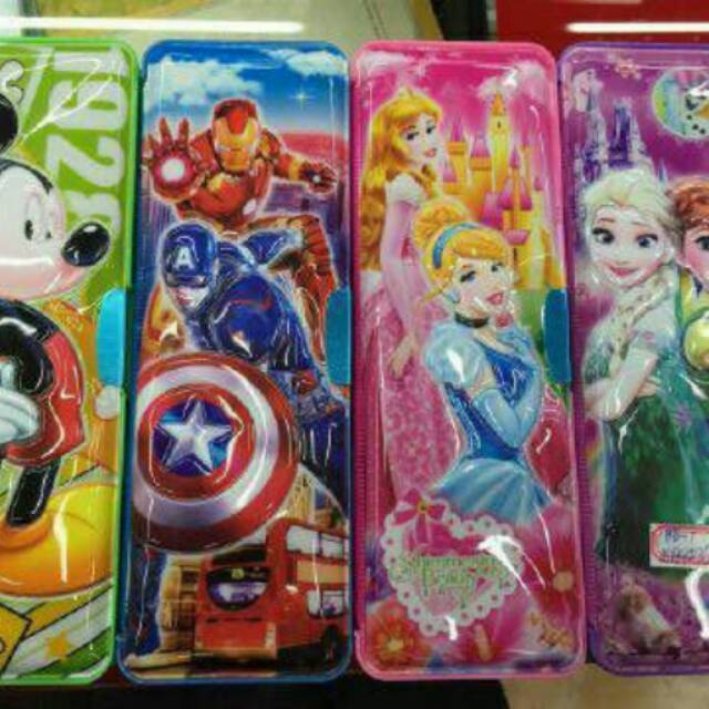 

Kotak Pensil Magnet Karakter Mickey, Captain America, Princess, Frozen