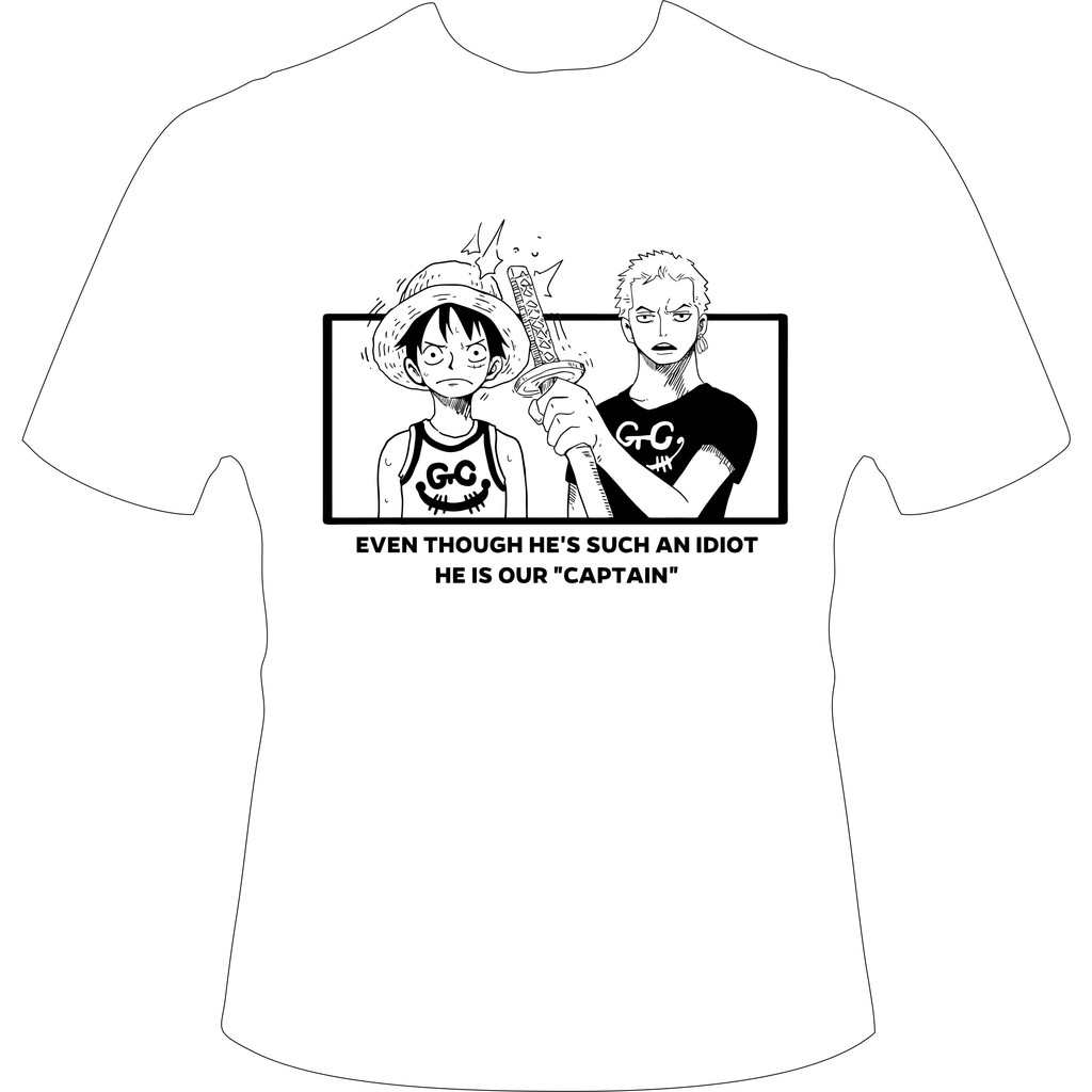 KAOS ONE PIECE LUFFY ZORO PUTIH