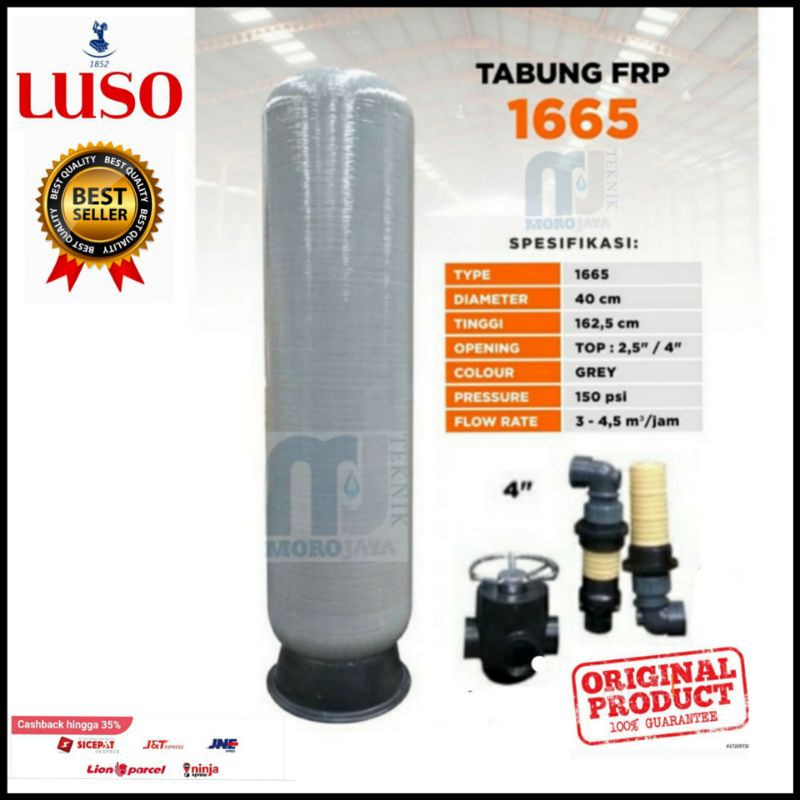 Tabung Filter FRP-1665 Tabung Filter Air FRP-1665 Lengkap 1set Manual Filter Valve Pipa 2in