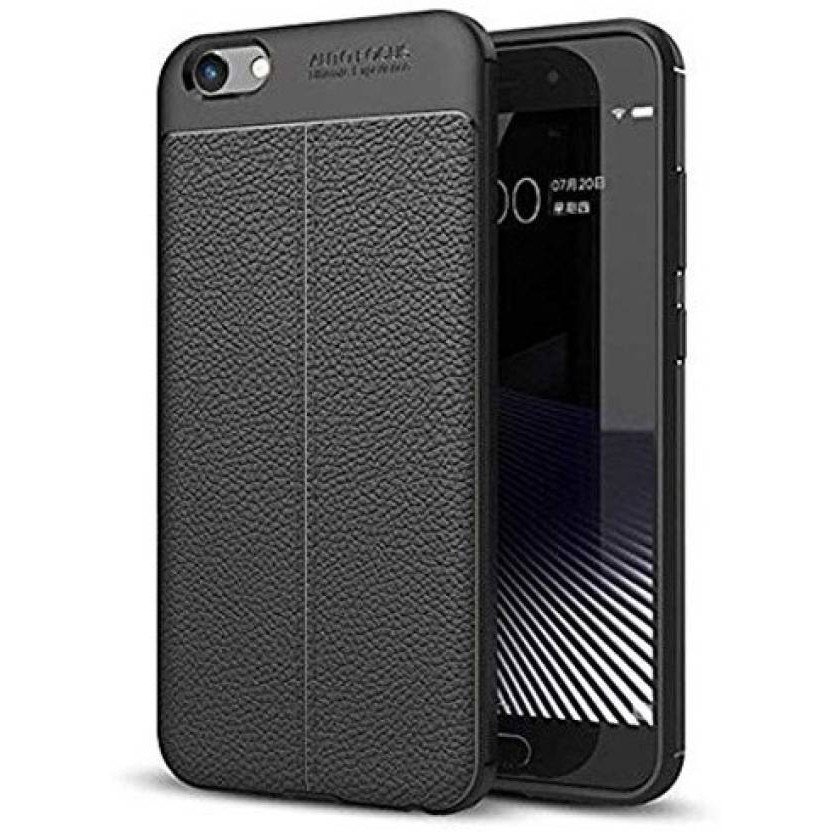 A - CASE REALME Autofocus Leather Kulit Carbon Fiber