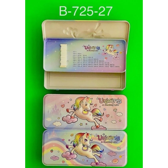 

1 buah Kotak Pensil Unicorn B-725 / Tempat Pensil Kaleng motif perempuan