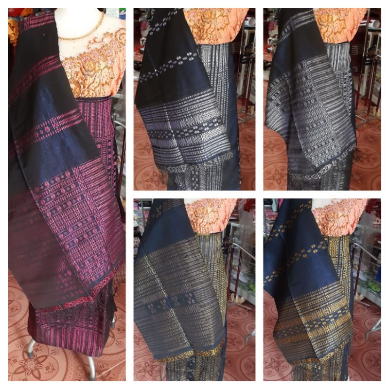 SONGKET PUCCA BINTIK WARNA NAVY TENUN TARUTUNG