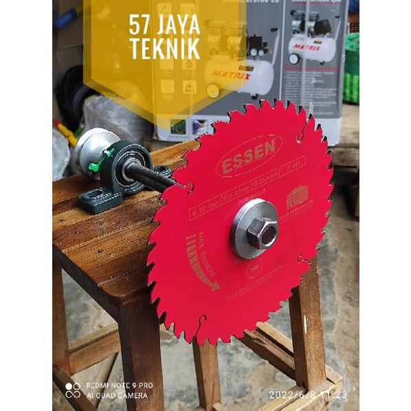 As gergaji serkel /as sirkel / table saw komplit + gergaji essen 10inchi siap pakai