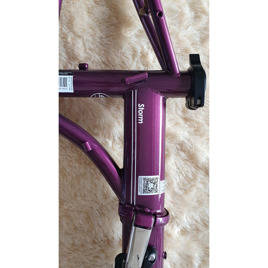 Frame Fork Fnhon Storm V Brake 20 22 inch Warna UNGU Chromlly