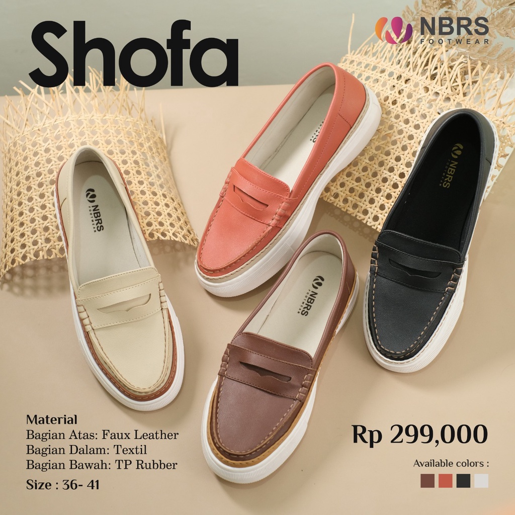 NBRS Footwear Shofa Bahan Tekstil Sepatu Slip On Wanita Casual Outfit by NBRS bisa COD