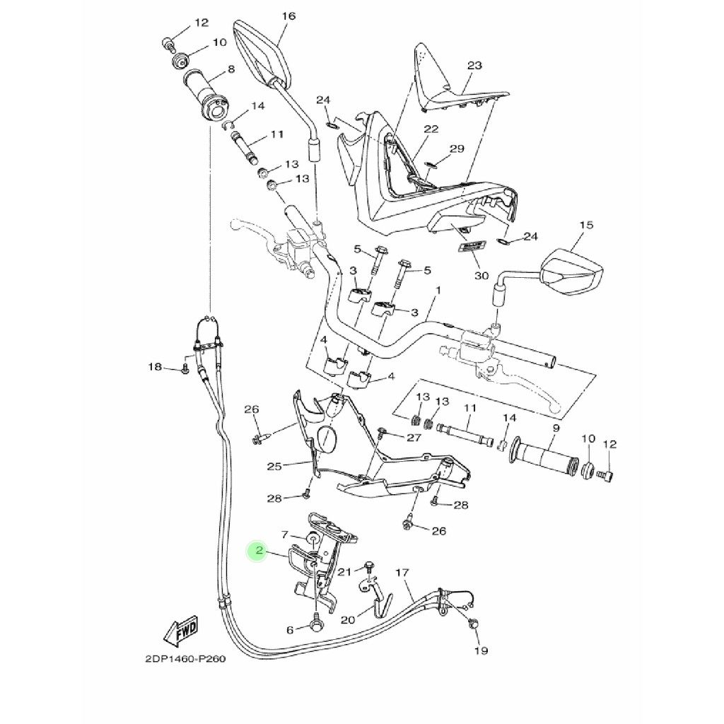 BRACKET HANDLE KUPU DUDUKAN STANG STIR NMAX N MAX LAMA OLD ORIGINAL YGP 2DP-F3461-00