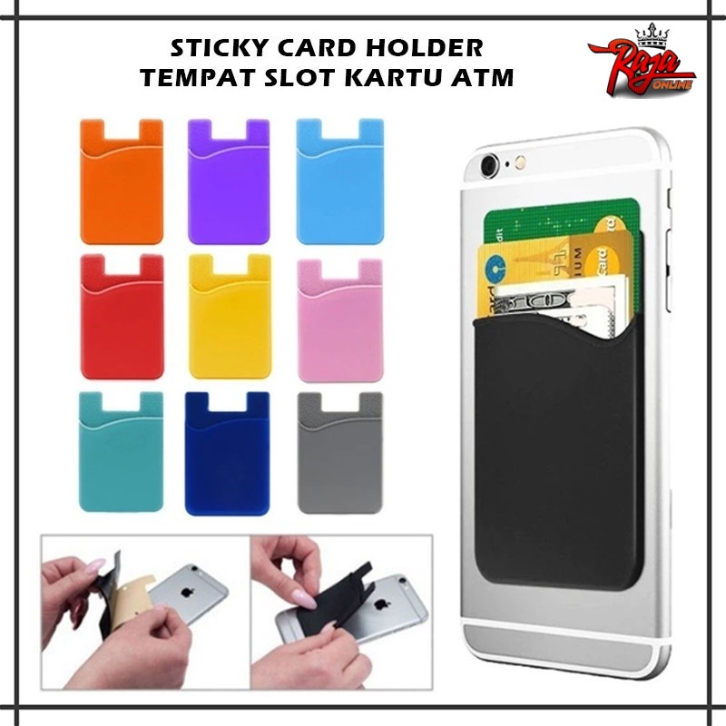 SC60 - Silikon Tempel Slot Card Holder Kartu HP