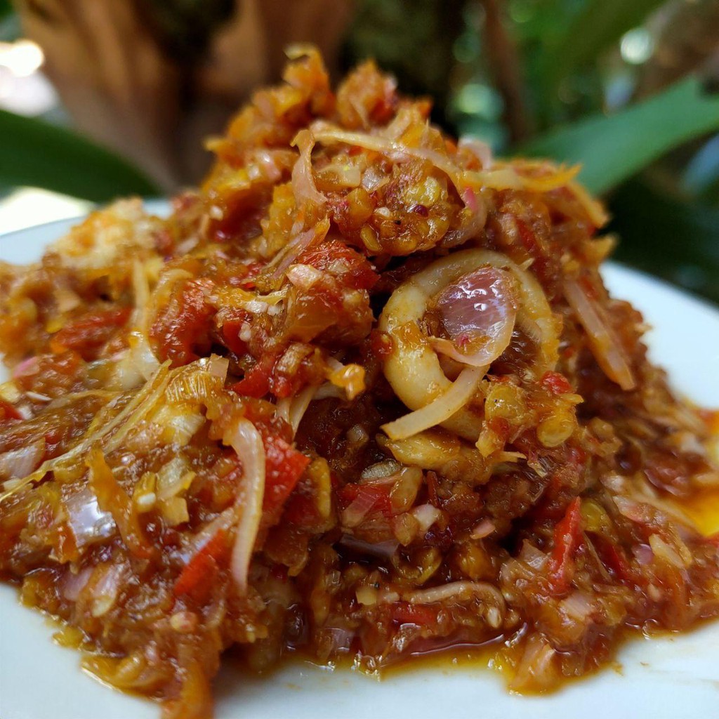 

sambel cumi kecombrang pedas mercon 200 gram gross khas bali Paon Omank