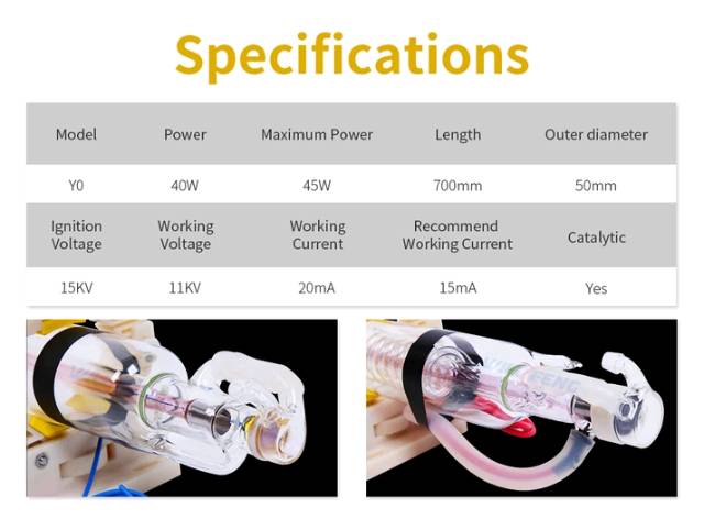 Tabung laser co2 laser tube co2 tabung laser 40w laser tube tabung laser co2