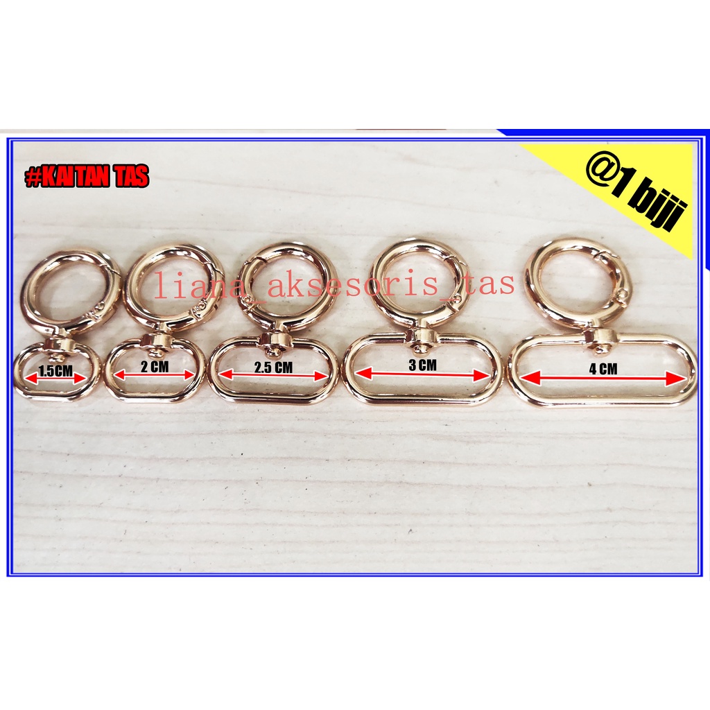 -AKSESORIS TAS FASHION WANITA RING KAITAN TAS BUKA TUTUP TEBAL IMPOR PREMIUM WARNA LIGHT GOLD (@1 PC