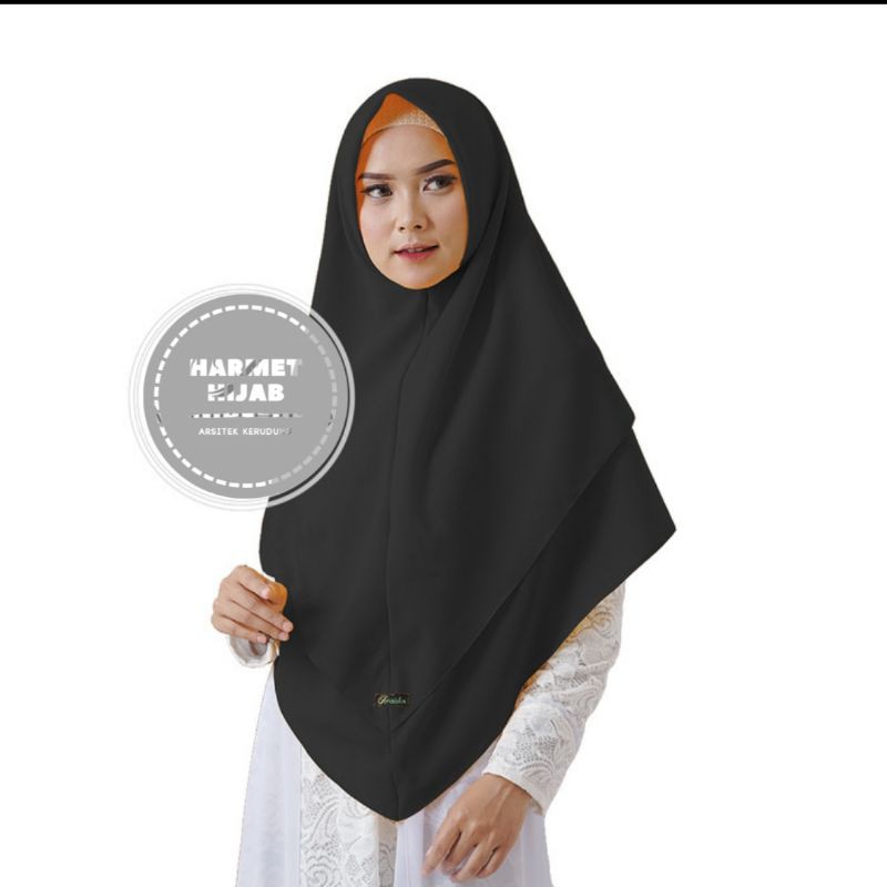 Khimar Hijab Jilbab Kerudung Syari Tanpa Pet Dua Layer Diamond Crepe Non Pet