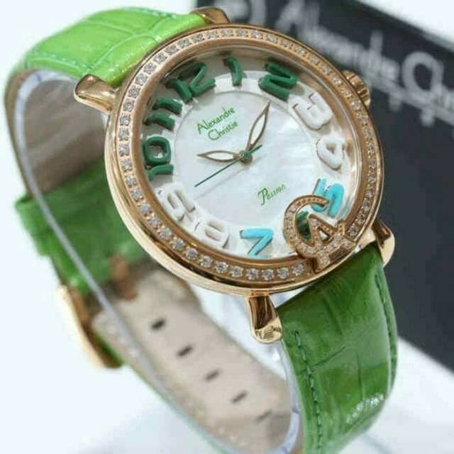 Jam Tangan Wanita Alexandre Christie AC 2391 light Green Garansi Resmi 1 tahun