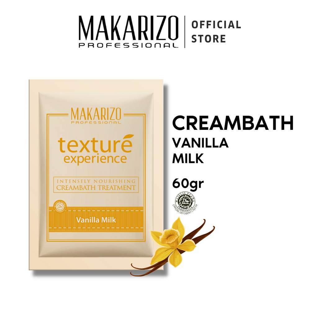 Makarizo Professional Texture Experience CREAMBATH Sachet 60 gr / makarizo creambath sachet / makarizo hair mask sachet / makarizo chocolate / makarizo strawberry / makarizo vanilla milk HAIR MASK