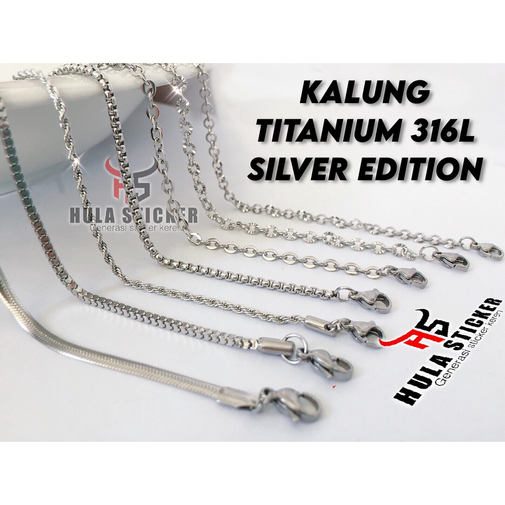 Kalung rantai pendant / Kalung Rantai Titanium Stainless 316L EDISI SILVER