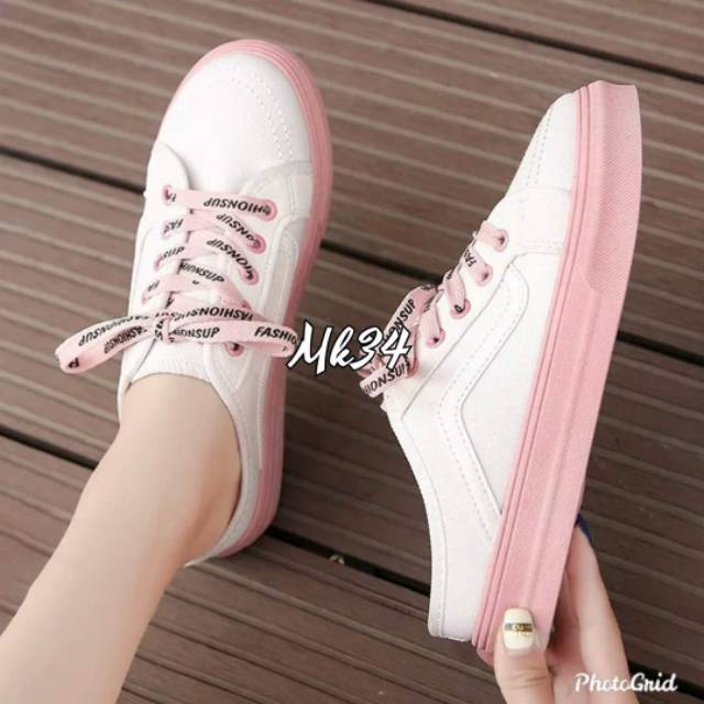 Sepatu sneakers wanita fashion tali suplrem