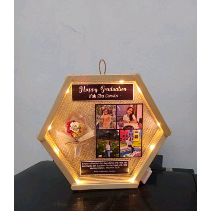 HEXA FRAME | kado unik hadiah souvenir gift box figura frame dried flower hexagon hexagonal 3D