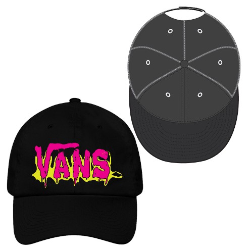 Cutom Topi Baseball Hitam Motif Vans