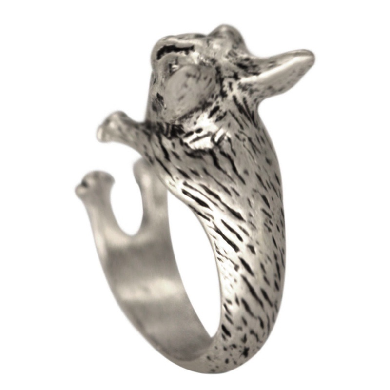 Cincin Bentuk Kucing Sphynx Gaya Retro Vintage Untuk Pria Dan Wanita