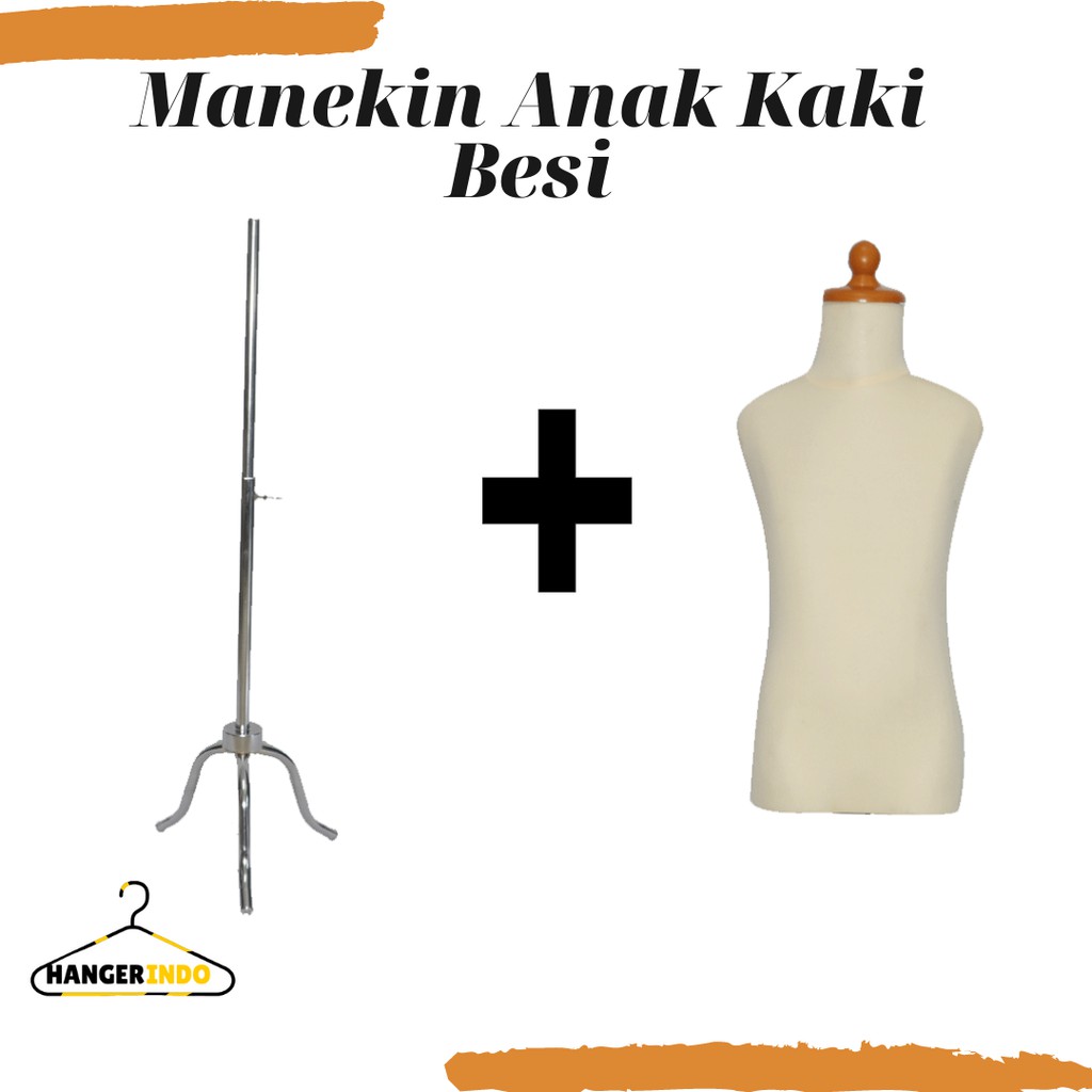 Manekin Anak Krem Kaki Besi | Patung Anak | Display Baju Anak | Patung Display