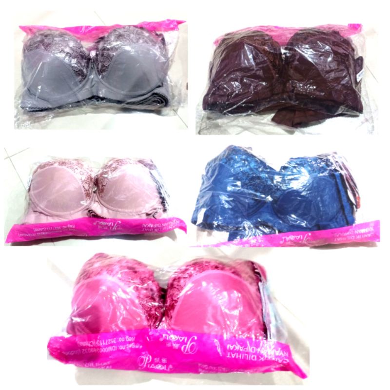 PIAOLI | Bra kawat Jumbo BORDIR ATAS CUP REAL PICT pilih warna | Bh bra jumbo PAKAI KAWAT KAIT 3 CUP D