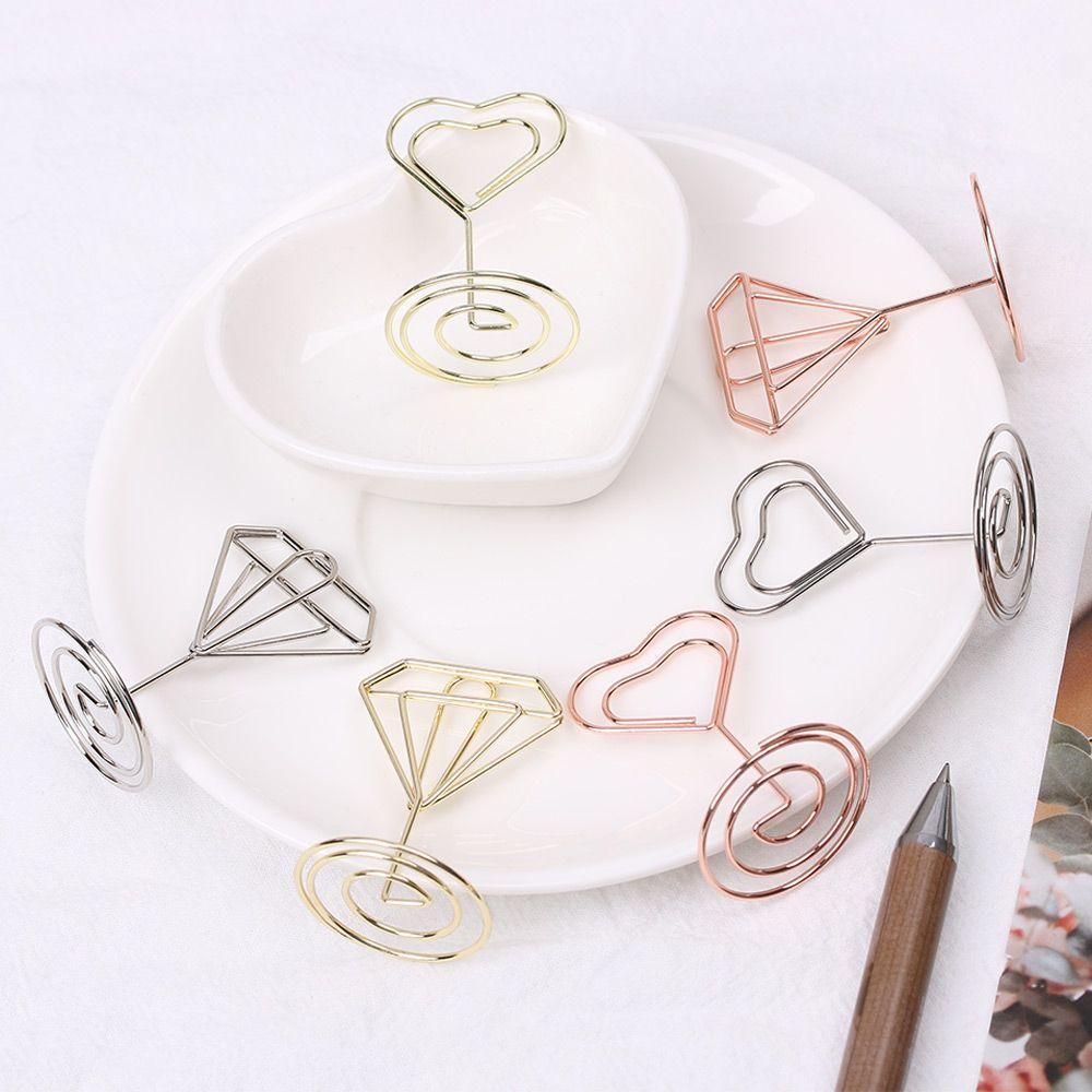 1 / 5PCS Klip Penjepit Kertas Foto Warna Rose Gold Metalik Untuk Dekorasi Pernikahan