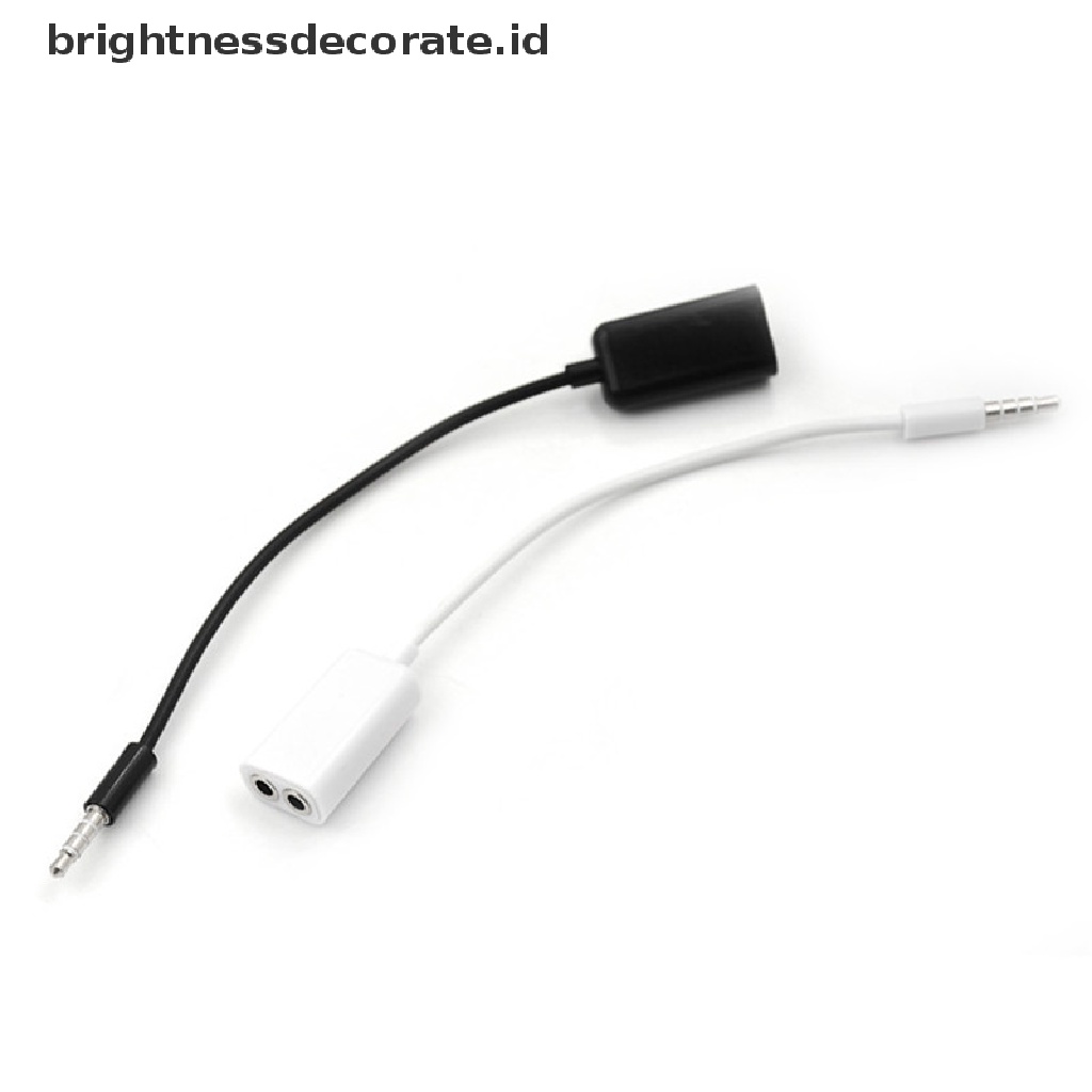 [birth] 3.5mm Jack Audio Headset Earphone Mic Y Splitter Cable Adapter For Tabs Laptop C [ID]