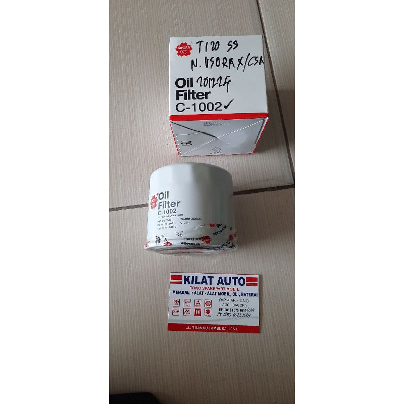 Filter Oli / Oil T120 SS, Kuda Bensin, Hyundai Accent Merek Sakura C-1002 / C1002