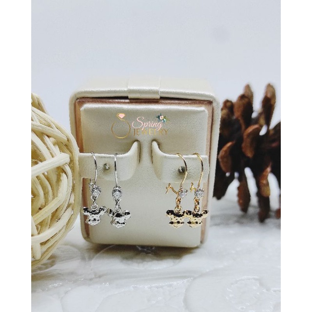 Anting Perak Anak Kait Mickey Mouse Silver 925 Asli Lapis emas Putih