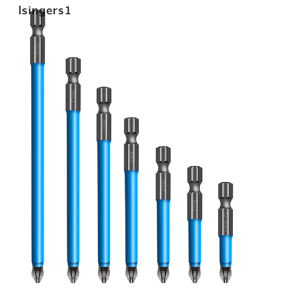 (lsingers1) 7pcs / Set Mata Bor PH2 Phillips Magnetik Anti Slip Bits