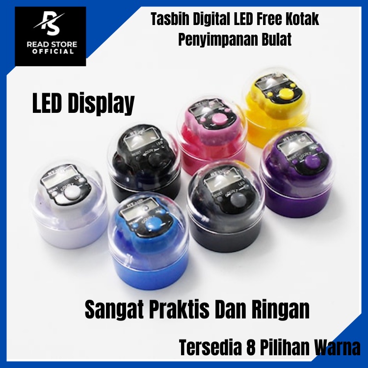 Tasbih Digital Led Free Kotak Penyimpanan Bulat