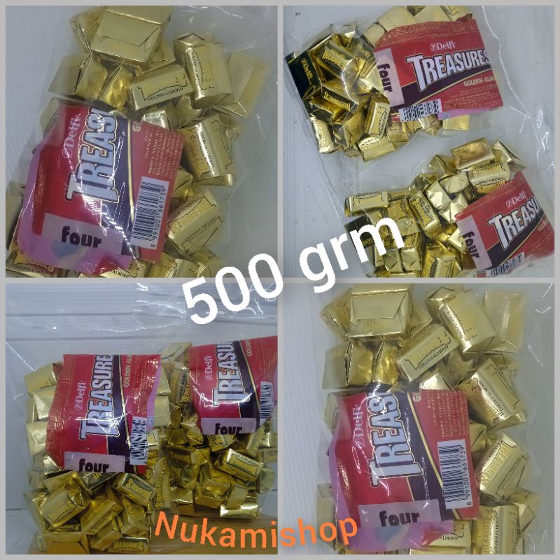 

DELFI TREASURES 500g, COKLAT DELFI TREASURE 500 GRAM GOLDEN ALMOND COOKIES CREAM 500 GR