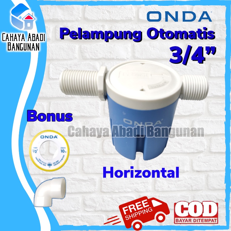 Pelampung Otomatis Tandon Toren Kran Air Tanpa Listrik ONDA 3/4 Inch