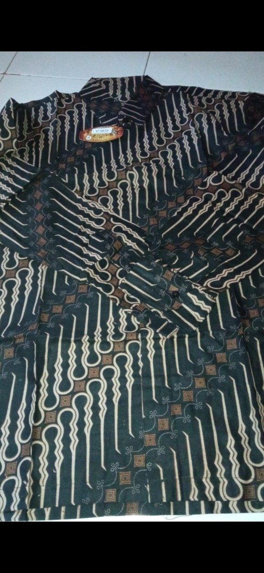 Batik Kalongan Hrb026 Kenongo Kemeja Hem Pendek Padi Pekalongan 04