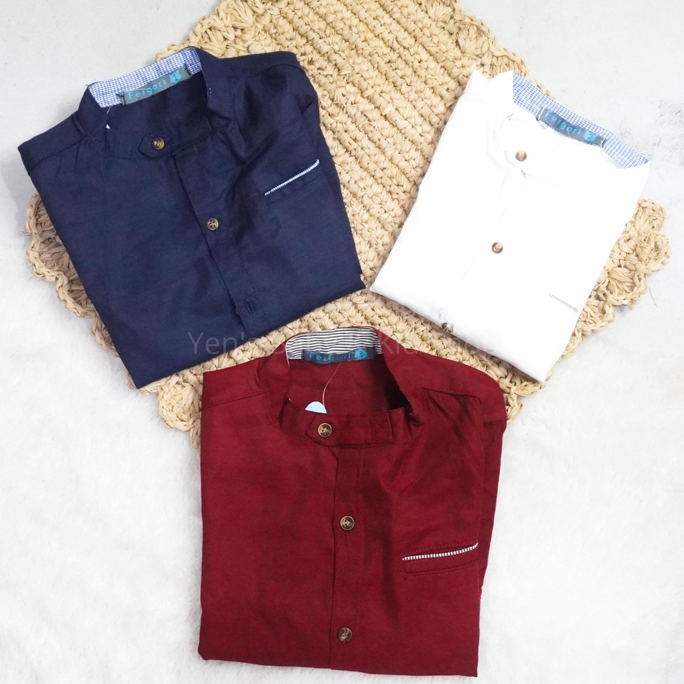 Fergori Kemeja Anak Tangan Panjang Polos