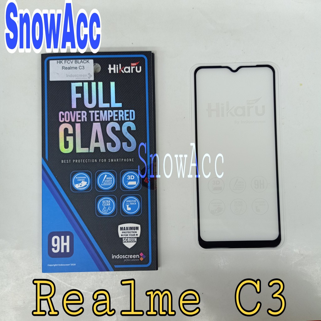 Hikaru Anti Gores Tempered Glass Xiaomi Realme C3 Full Cover