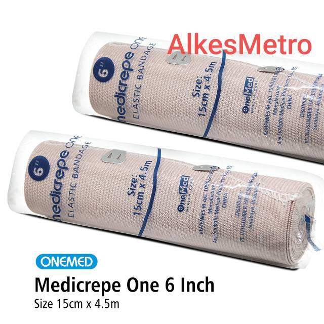 PERBAN ELASTIS/MEDICREPE ONE 6 INCH/PEMBALUT ELASTIS/GIP PATAH TULANG (15cmx4,5m)