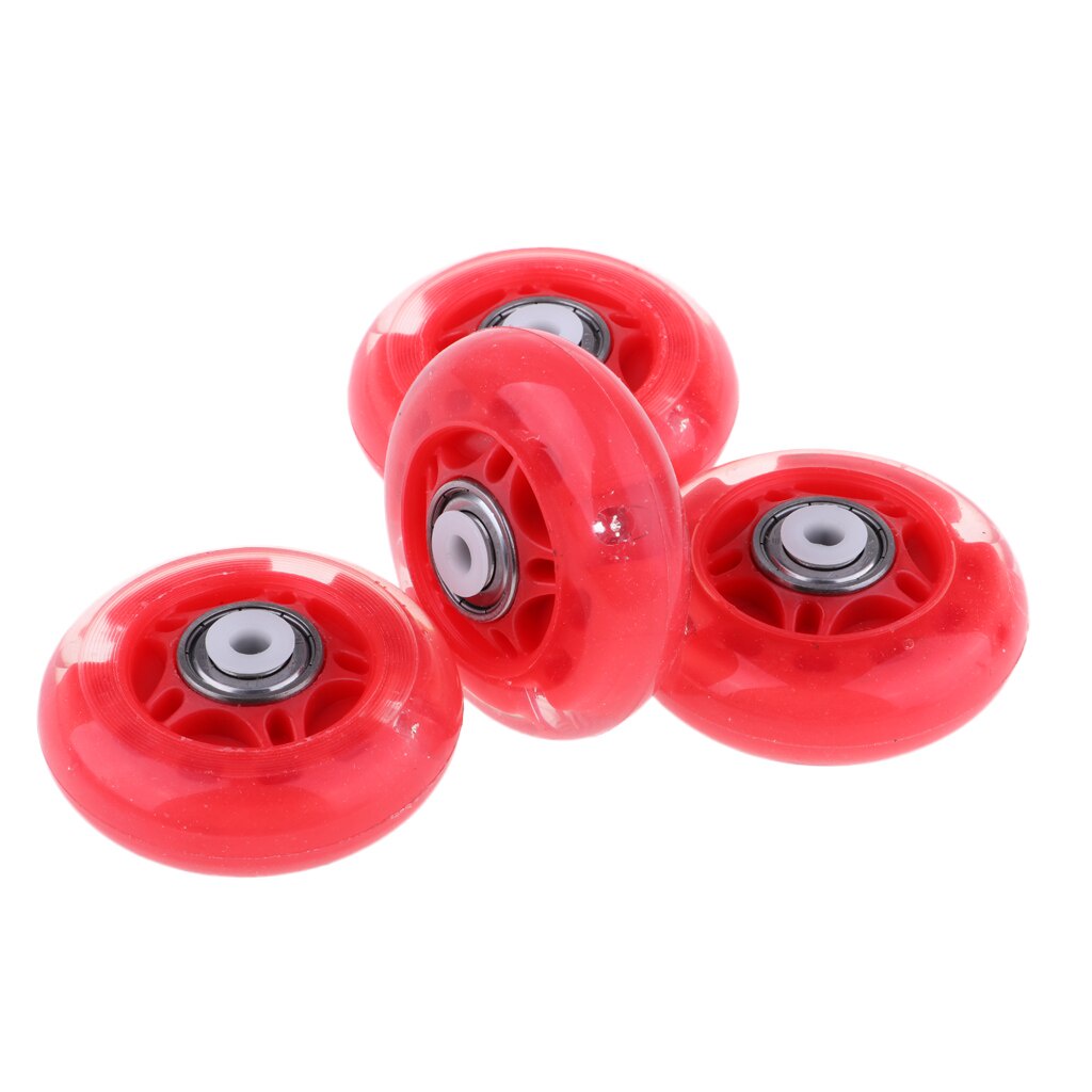 4pcs Roda Roller Skate Bahan PU Ukuran 80mm - 6 Warna Dengan BEARING Rem