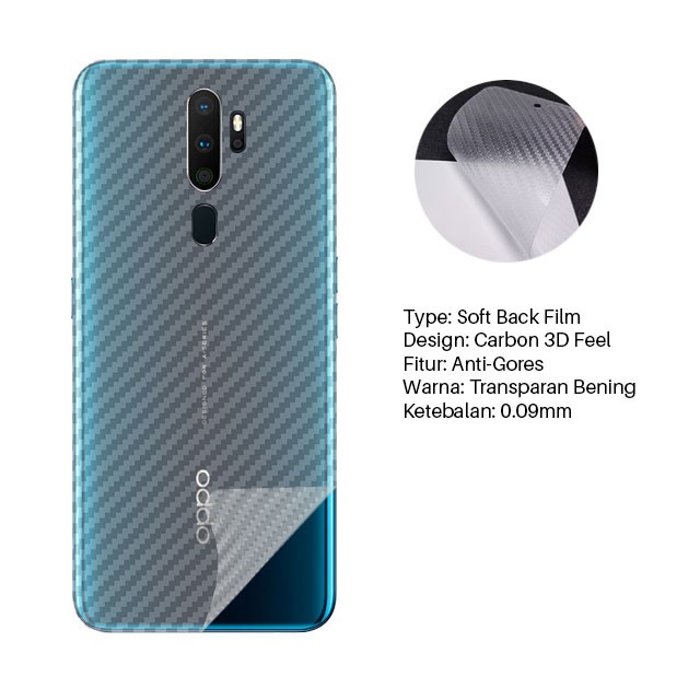 Garskin Carbon 3D Oppo A9 2020 Premium Back Screen Protector