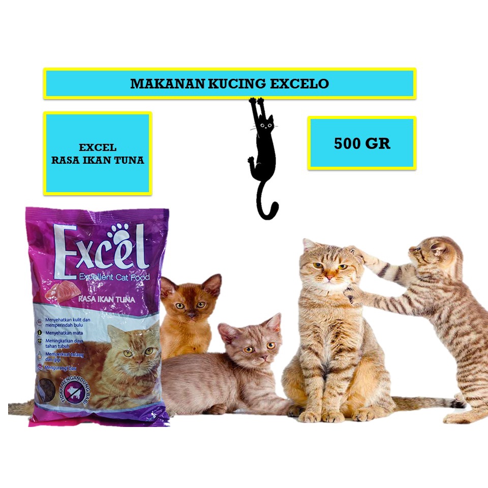 SMART PETFOOD | [Toko Semar] Pakan Kucing - EXCEL 500gr Bentuk IKAN  Makanan Kucing anggora persia m