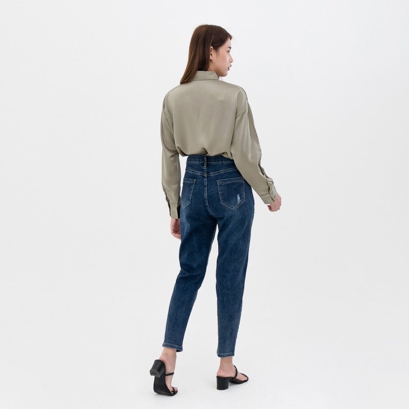 VIERLIN - Jeans 8335 - HIGHWAIST BOYFRIEND JEANS MELAR