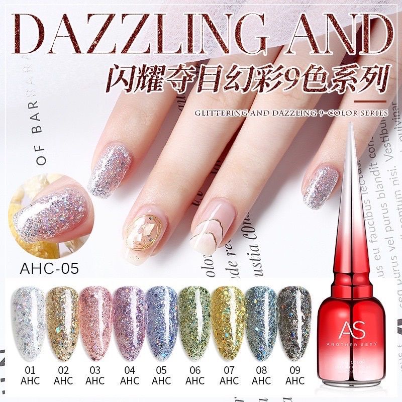 AS.1set Nail Gel Polish Code AHC isi 9warna