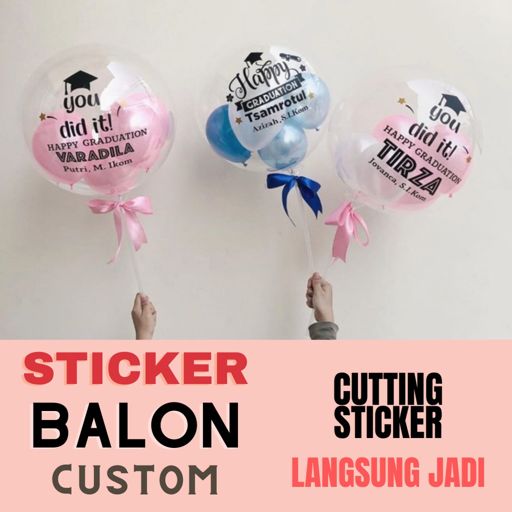 Jual Stiker Balon Pvc Custom Stiker Happy Birthday Congratulation Sticker Birthday 8547