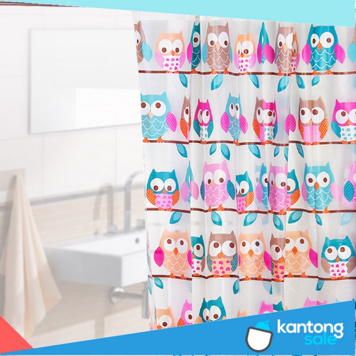 OWL Tirai Kamar Mandi Perlengkapan Kamar Mandi Gorden Kamar Mandi Perlengkapan Kamar Mandi