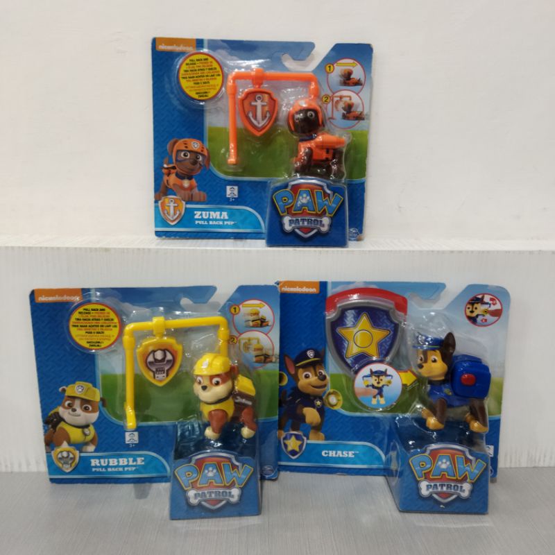 ori original paw patrol pull back spin master nickelodeon pup mainan anak figure hadiah kado ultah