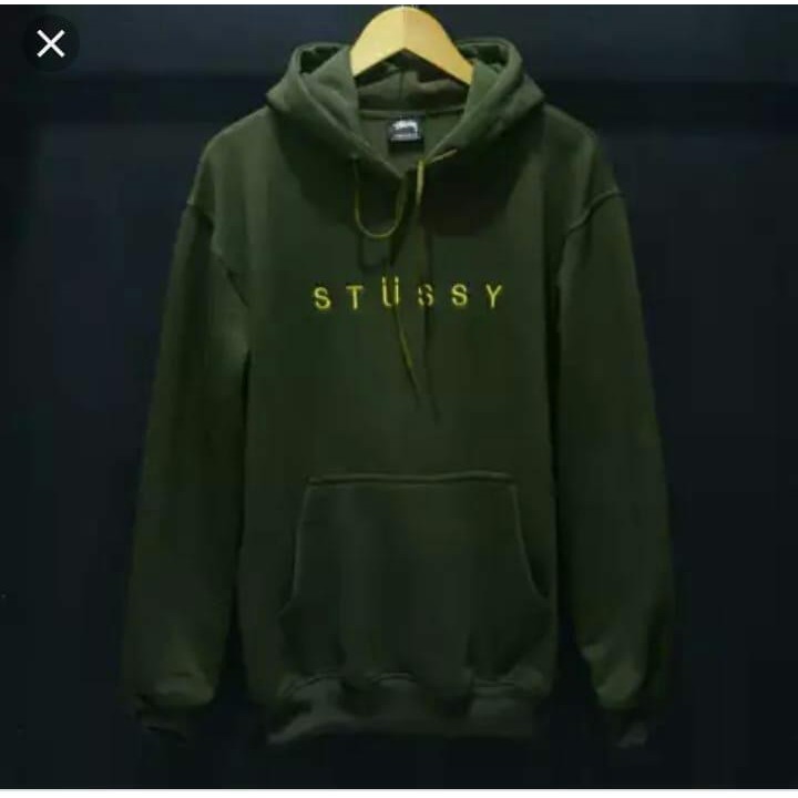 (BAYAR DI TEMPAT/COD) Stussy Sweater Helvetica Hoodie Pria Fit L