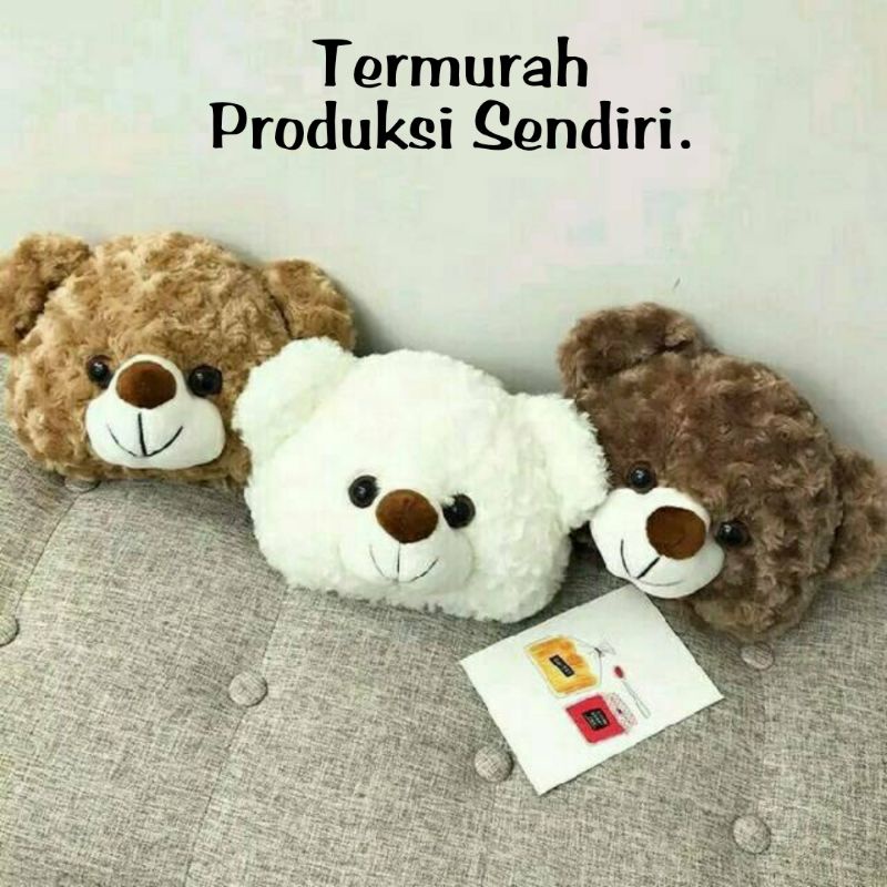 Tas Boneka Kepala Teddy Bear / Tas Selempang Bulu